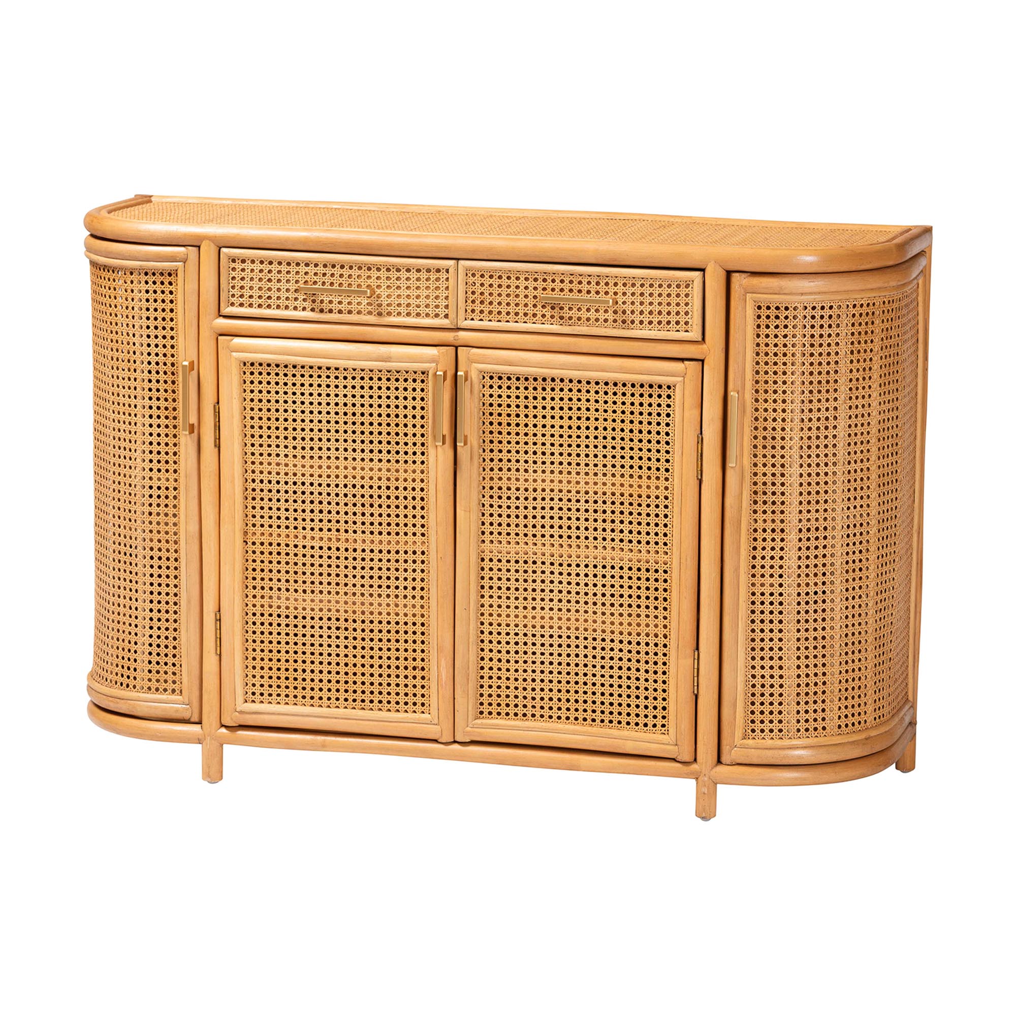 bali & pari McKenna Natural Rattan Sideboard - Handwoven Wicker Buffet Credenza, Boho Coastal Style for Dining or Living Room, 2-Drawer Affordable modern furniture in Chicago, classic dining room furniture, modern sideboard, cheap sideboard